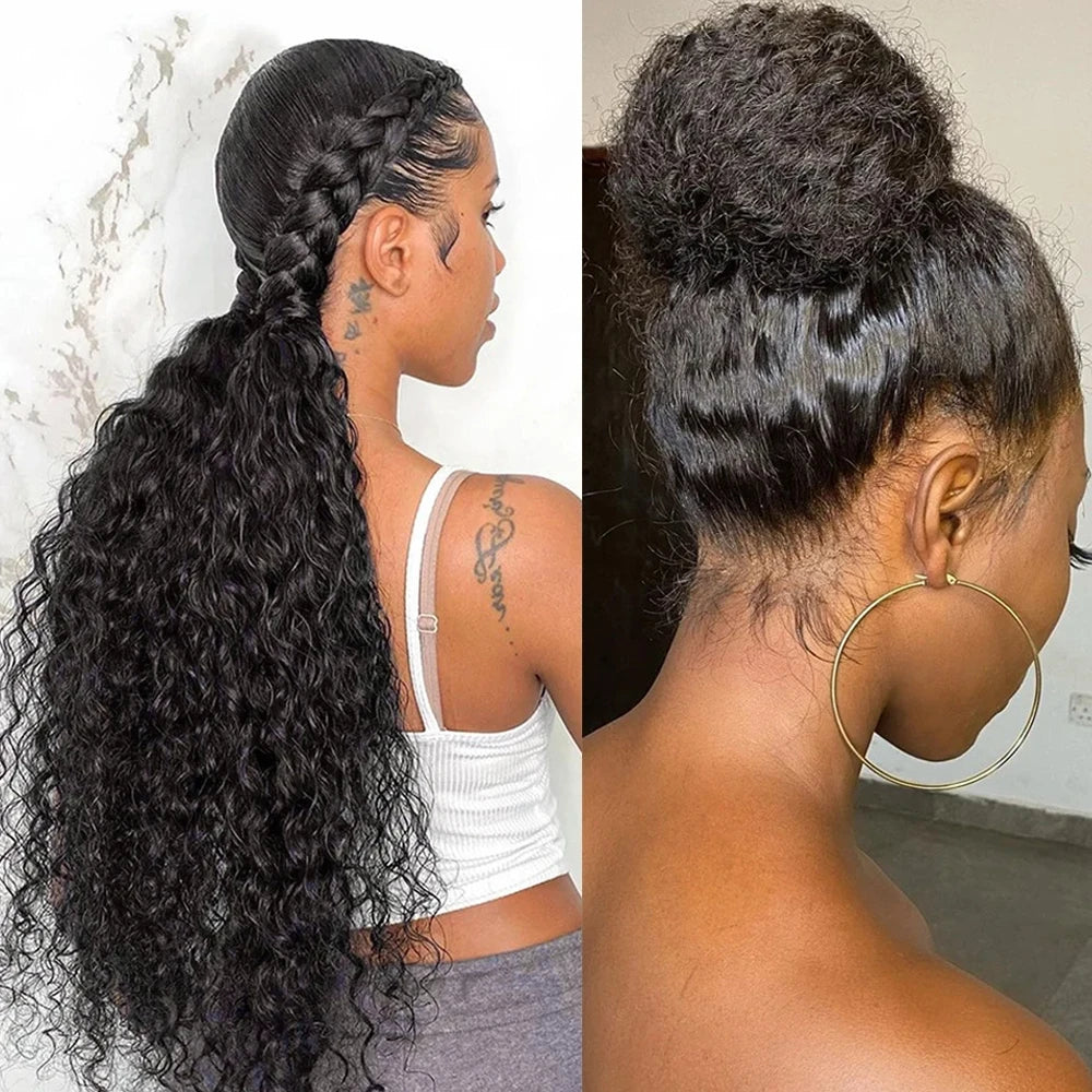 250 Density Deep Curly Wave 360 Full Hd Lace Front Human Hair Wig Water Wave 13X6 Lace Frontal Wig Glueless Wig 100% Human Hair