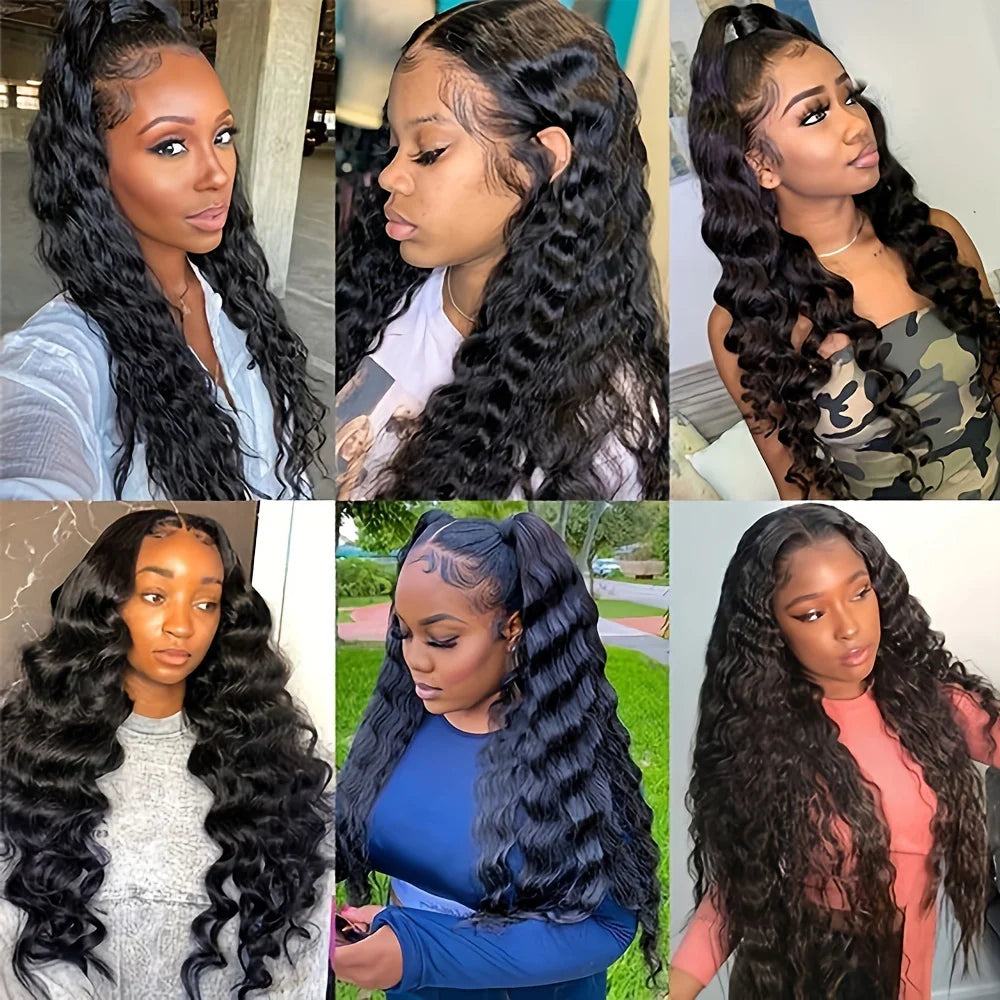 Deep Wave 13x6/13x4 HD Transparent Lace Front Human Hair Wigs Remy Human
