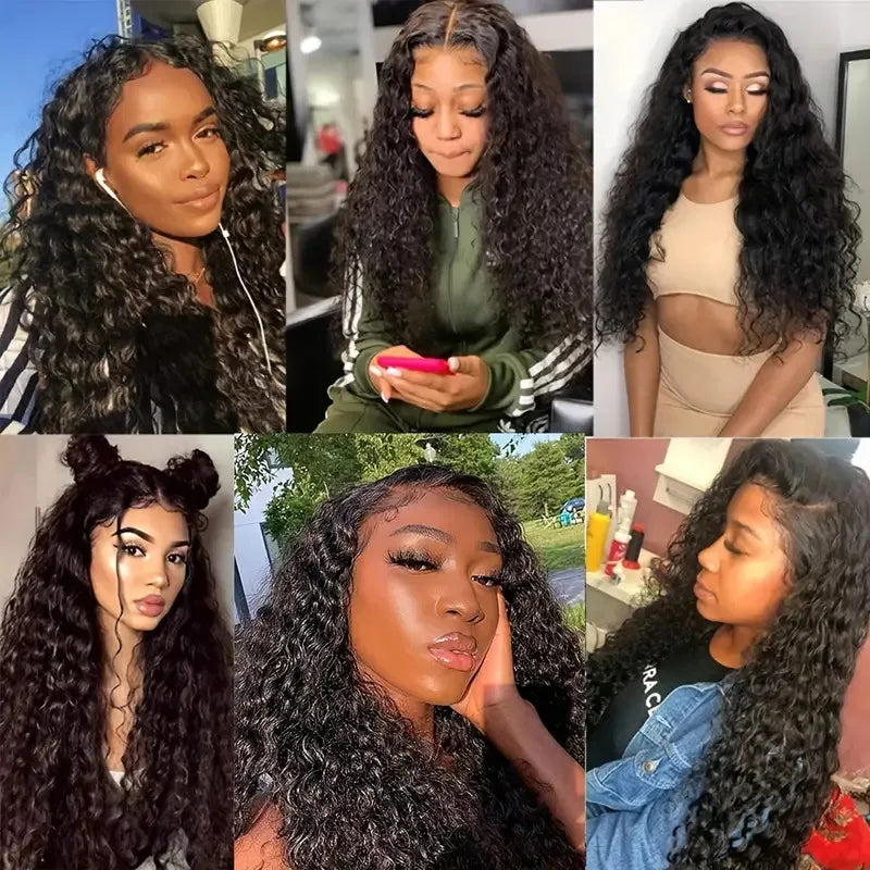 Deep Wave 13x6/13x4 HD Transparent Lace Front Human Hair Wigs Remy Human