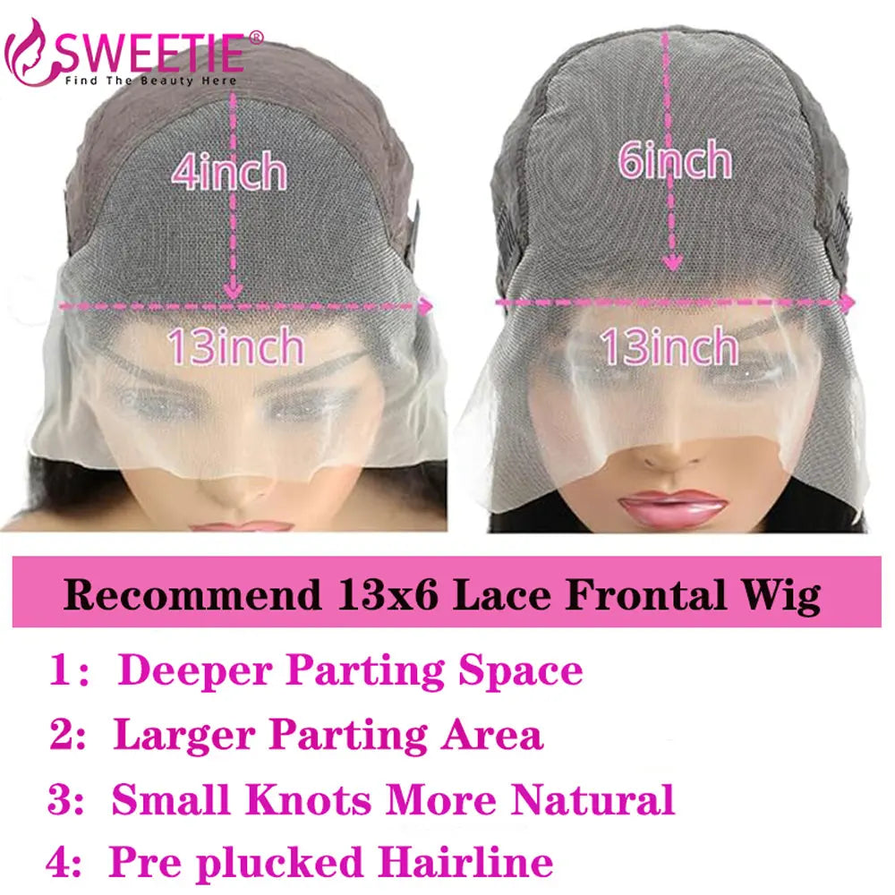 Deep Wave 13x6/13x4 HD Transparent Lace Front Human Hair Wigs Remy Human