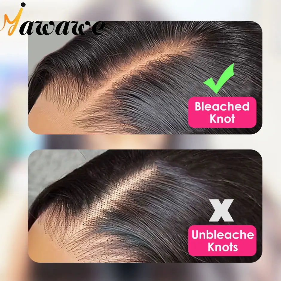 YAWAWE Preplucked Glueless Wig Straight Bob Lace Closure Wigs For Women Human Hair Pre-Cut Prebleached Lace Wear And Go Wig