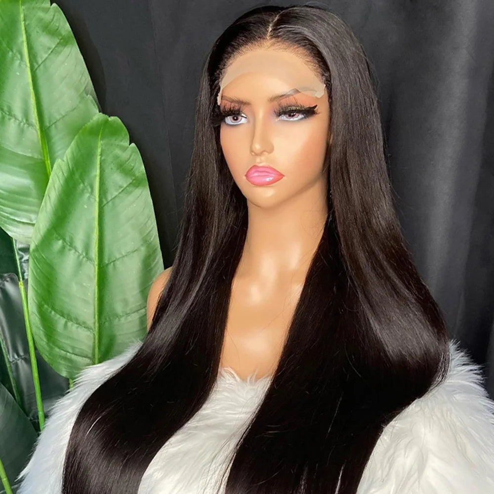 13×4 Straight Lace Front Wigs Human Hair HD Lace Frontal Wigs 24inch 180% Brazilian Virgin Human Hair Wigs for Black Woman