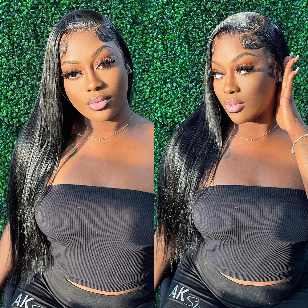 13×4 Straight Lace Front Wigs Human Hair HD Lace Frontal Wigs 24inch 180% Brazilian Virgin Human Hair Wigs for Black Woman