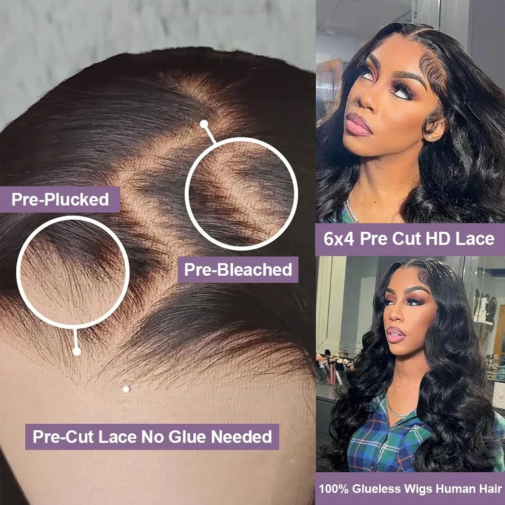 Wear And Go Glueless Wig Human Hair Pre Plucked For Women Pre Cut 5x5 Lace Body Wave Lace Front Wigs On Sale Ready To Wear