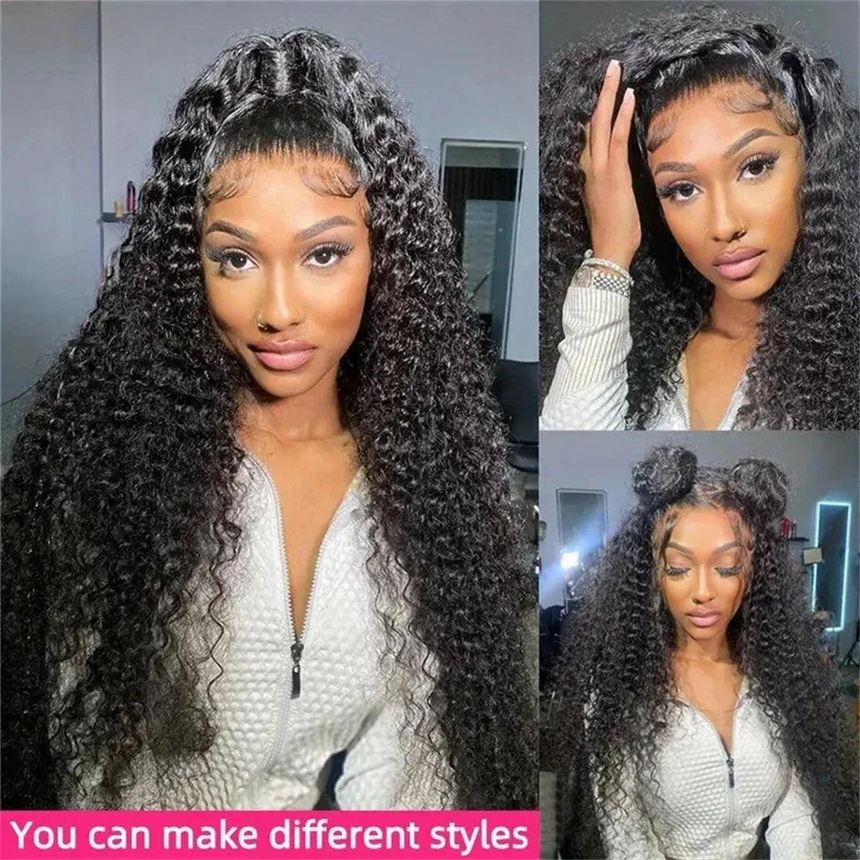 Deep Wave 13x6/13x4 HD Transparent Lace Front Human Hair Wigs Remy Human
