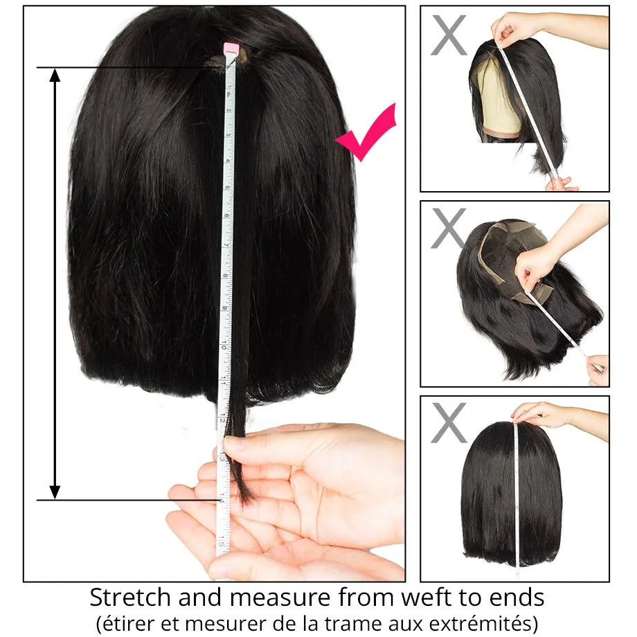Brazilian Deep Curly Wave Closure Wig Human Hair Straight Bob Wigs for Women Transparent Water Wave 4x4 Lace Short Bob Wig