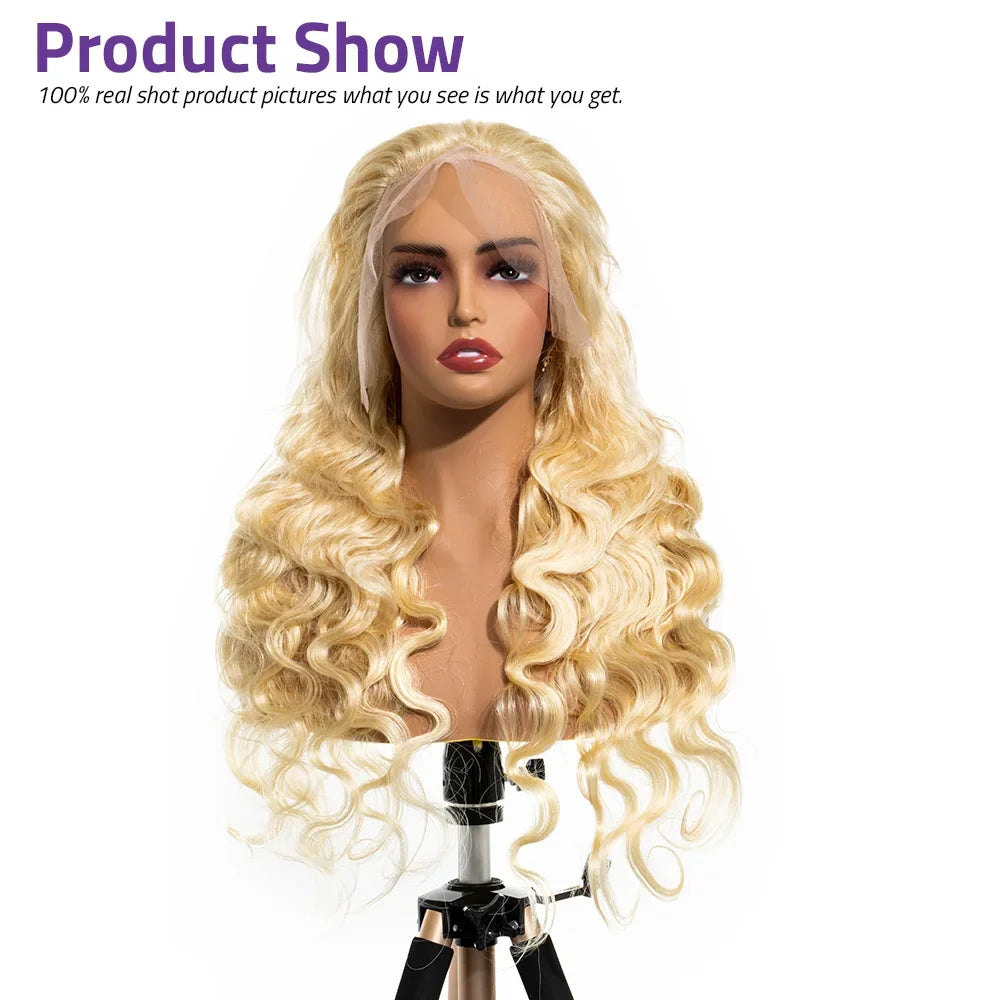 613 Blonde Body Wave 13x6 HD Lace Frontal 100 Human Hair Wigs 30 36 Inch Honey Colored Lace Closure Front Wig for Black Women