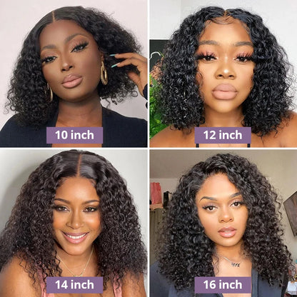 Wear And Go 13x4 Deep Wave Bob Wig For Women Curly Glueless Ready To Go Human Hair Wigs Pre Cut No Lace 250% For Black Woman