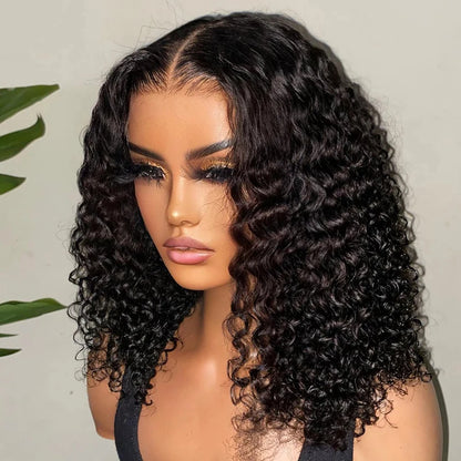 Wear And Go 13x4 Deep Wave Bob Wig For Women Curly Glueless Ready To Go Human Hair Wigs Pre Cut No Lace 250% For Black Woman